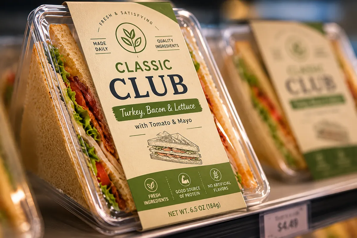 sandwich mockup label